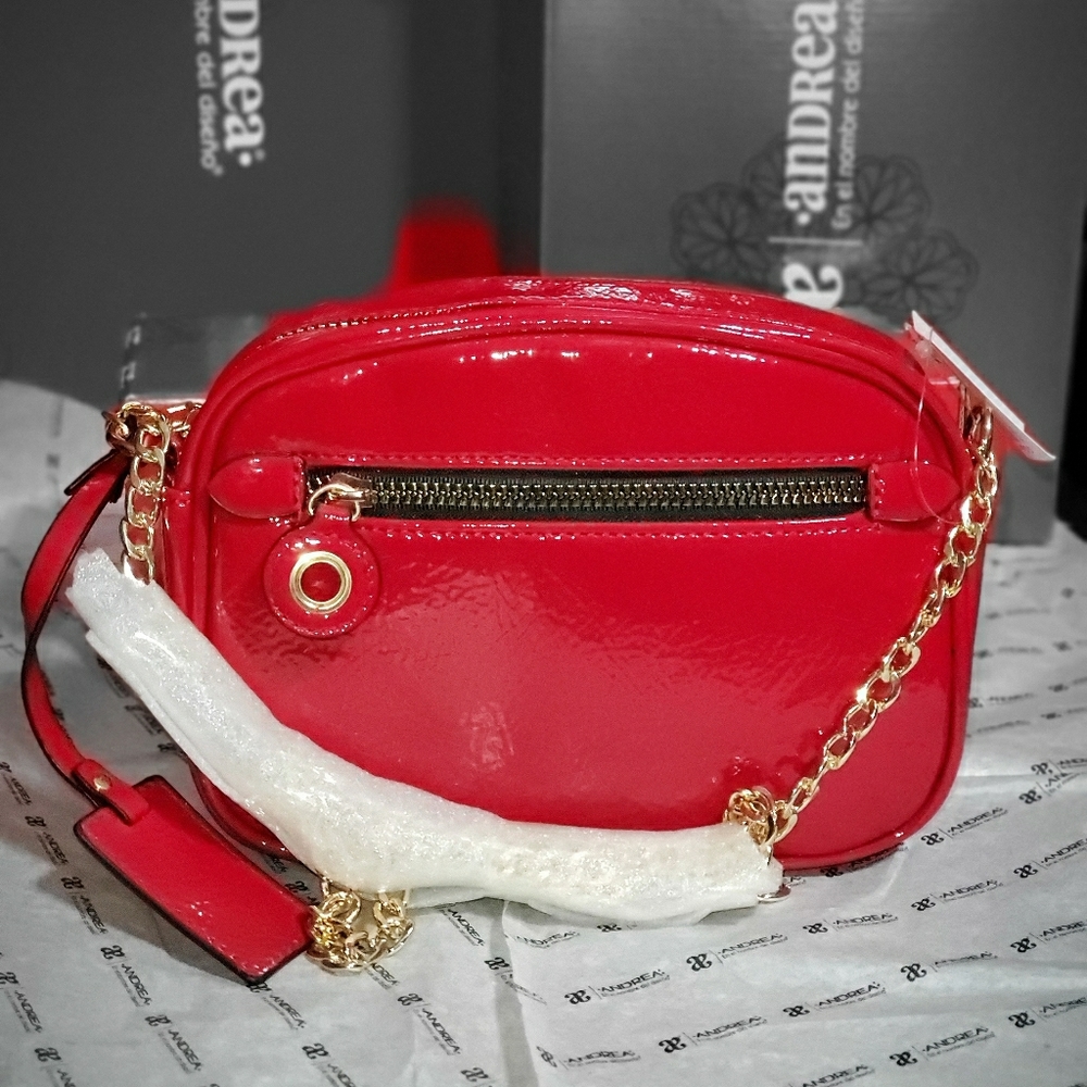 Andrea red crossbody purse